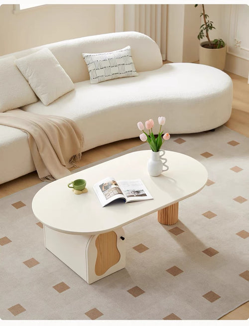 Japanese small apartment solid wood modern simple living room coffee table