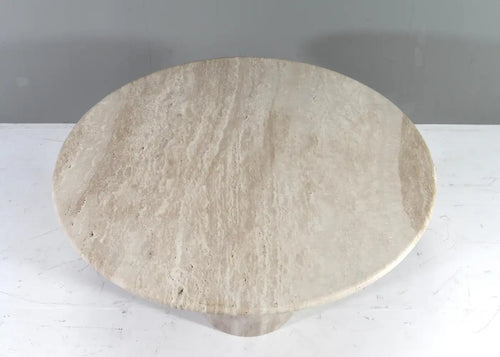 Amara Exquisite Round Travertine Dining Table