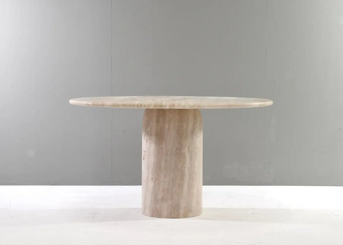 Amara Exquisite Round Travertine Dining Table