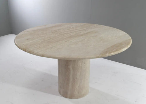 Amara Exquisite Round Travertine Dining Table