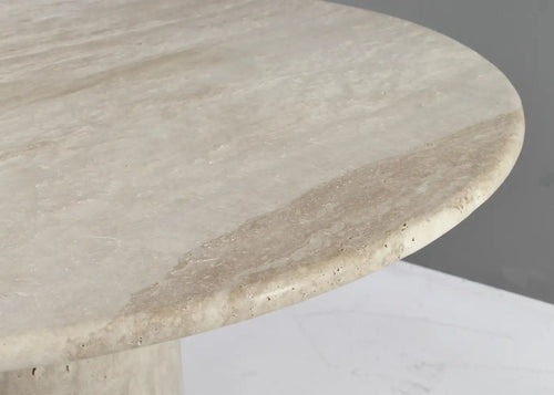 Amara Exquisite Round Travertine Dining Table