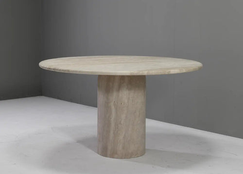 Amara Exquisite Round Travertine Dining Table