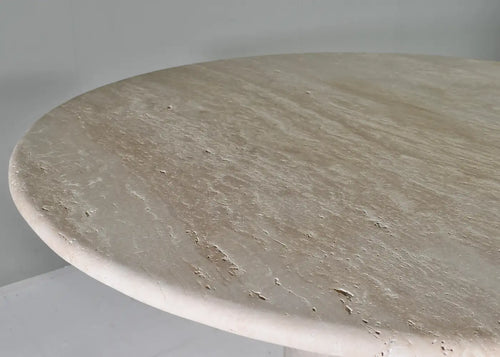 Amara Exquisite Round Travertine Dining Table