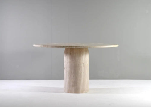 Amara Exquisite Round Travertine Dining Table