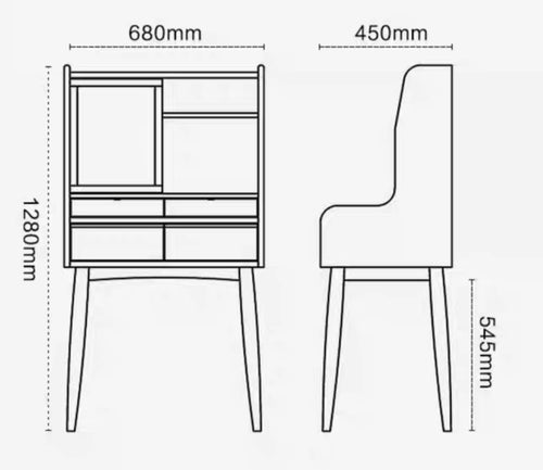 Slim wood dresser