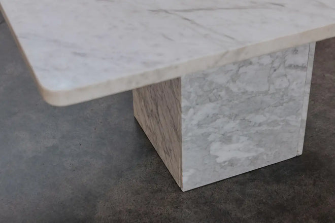 Vintage Square Marble Dining Table From Italy