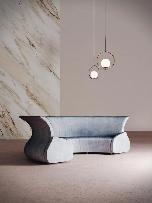 Sculptural Made to Order Modernist Eclipse round sofa