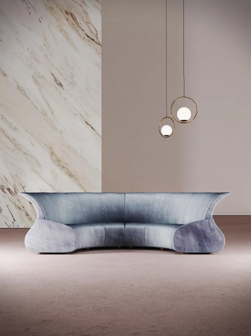 Sculptural Made to Order Modernist Eclipse round sofa