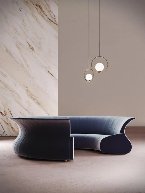 Sculptural Made to Order Modernist Eclipse round sofa