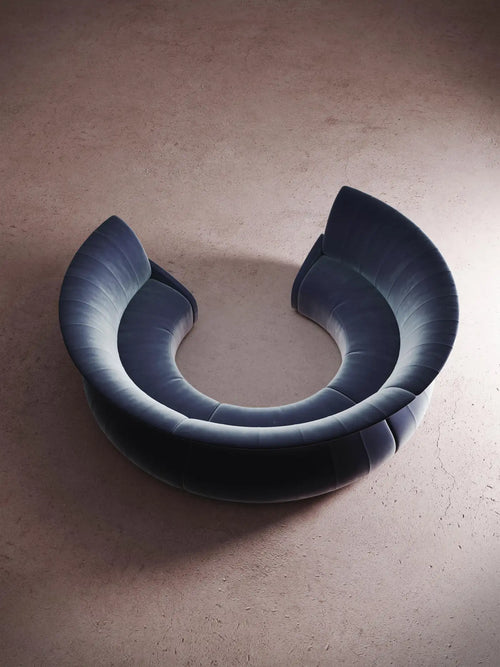 Sculptural Made to Order Modernist Eclipse round sofa