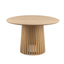 Style Modern Natural Color Solid Wood Top Slatted Base Event Dining Table Round Dining Table