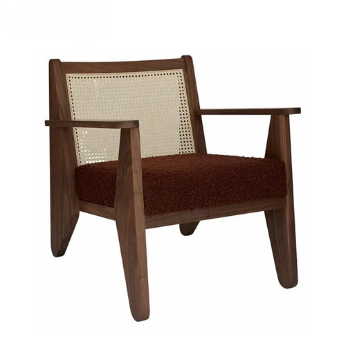 Bella Minimalist Solid Wood Boucle seat Armchair