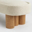 Nordic New Design White Boucle Wood Legs Bedside Ottoman Bench Modern