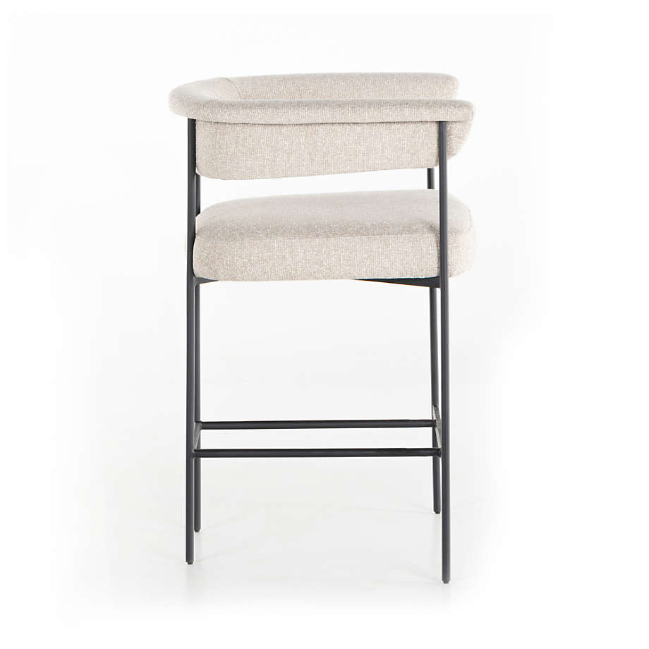 Linen Boucle Counter Stool Bar Chairs Metal Frame Bar Stool Modern