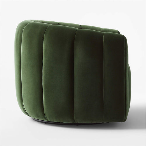 Gabriele Swivel Occasional Armchair - Green velvet