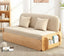 Japanese Log-Style Convertible Sofa Bed – Compact Living Solution