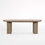 Natural Wood Oval Expandable Dining Table Plank With Legs Rounded Edges