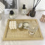 Retro Nordic Japanese Home Decor Wood Grain Rattan Tray Desktop Accessories Photography Props Storage Tray Rectangle