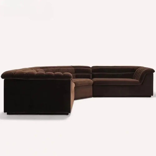 Lorenzo Italian modern sectional sofas - Brown velvet