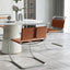 Saddle Leather & Stainless Steel Cantilever Chair