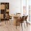 Style Modern Natural Color Solid Wood Top Slatted Base Event Dining Table Round Dining Table