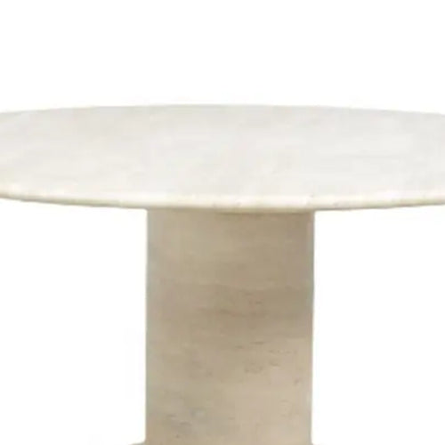 Caligula roman column base round travertine dining table