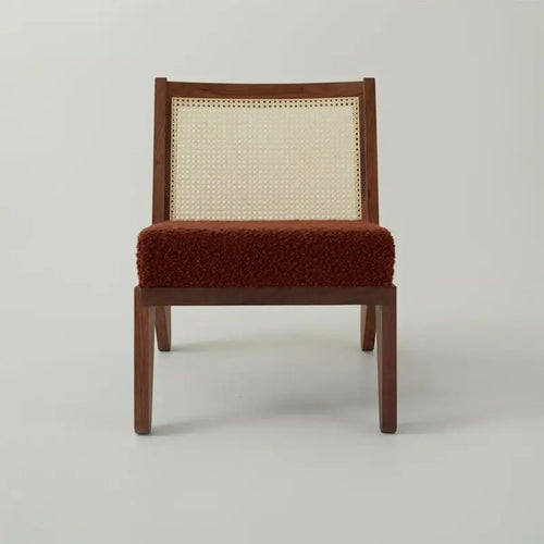 Bella Minimalist Solid Wood Boucle seat Armchair