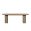 Natural Wood Oval Expandable Dining Table Plank With Legs Rounded Edges