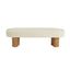 Nordic New Design White Boucle Wood Legs Bedside Ottoman Bench Modern