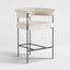 Linen Boucle Counter Stool Bar Chairs Metal Frame Bar Stool Modern