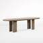 Natural Wood Oval Expandable Dining Table Plank With Legs Rounded Edges