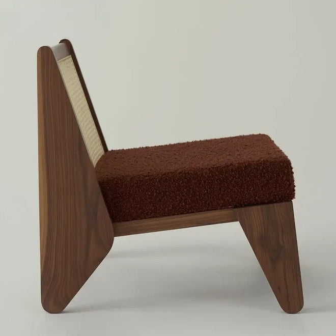 Bella Minimalist Solid Wood Boucle seat Armchair