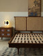 Capucine retro rattan solid wood bed frame