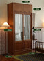 Garcelle French retro solid wood glass wardrobe