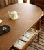 Ninette French solid wood slate oval dining table