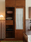 Garcelle French retro solid wood glass wardrobe