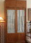 Garcelle French retro solid wood glass wardrobe