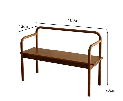 Lucienne French retro solid wood bench with backrest