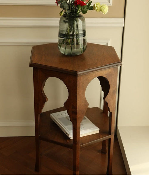 Mallory vintage flower stand corner table