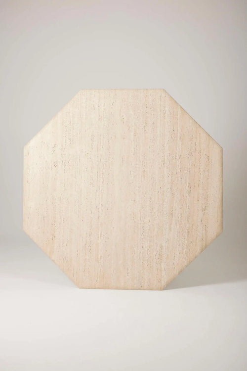 Hexagon Dining table in travertine