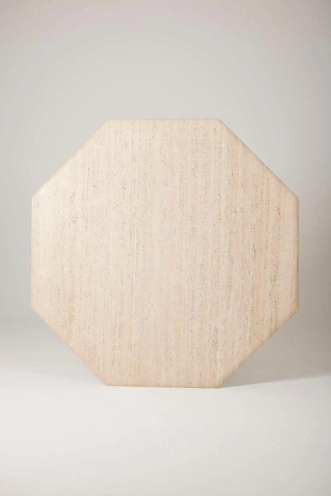 Hexagon Dining table in travertine