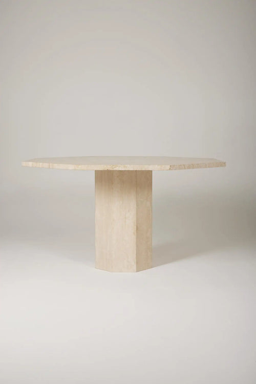 Octagonal travertine table