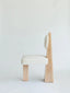 Lula Chair, Ivory Bouclé & Natural Wood Chair