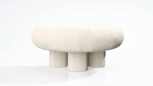 Mineral Armchair by Kasadamo, Bouclé Cream Fabric Version