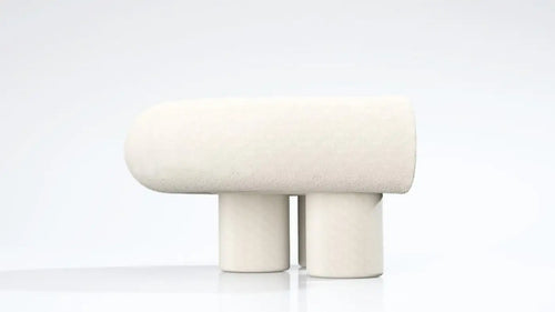 Mineral Armchair by Kasadamo, Bouclé Cream Fabric Version