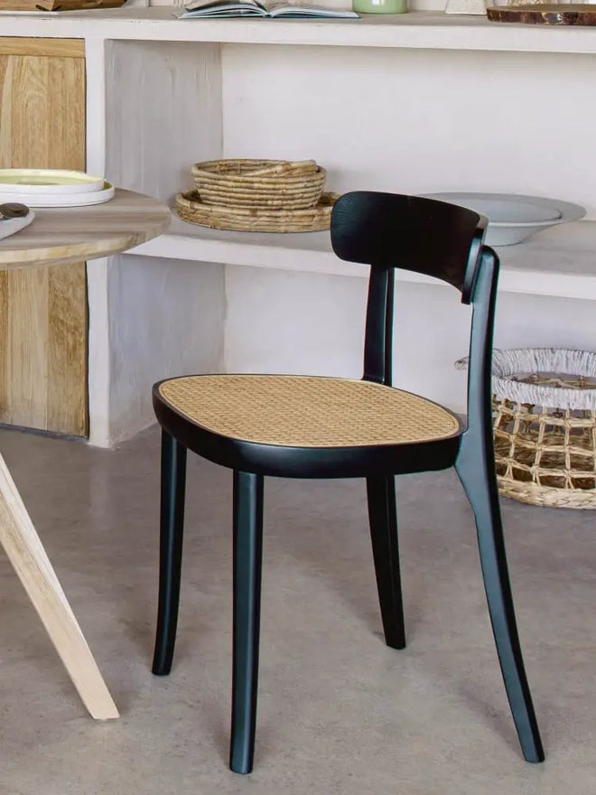 Anne minimalist medieval rattan dining chair