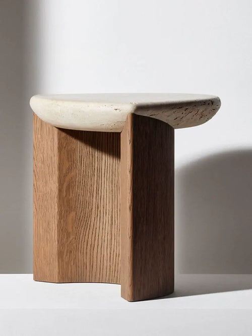 Adrien special-shaped corner table travertine