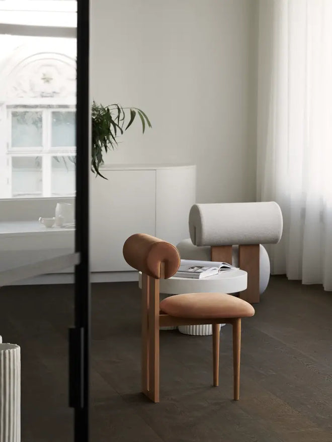 Belle minimalist solid wood backrest modern chair