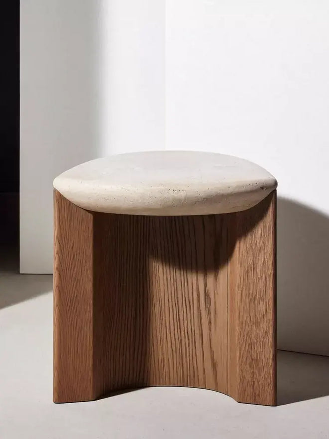 Adrien special-shaped corner table travertine