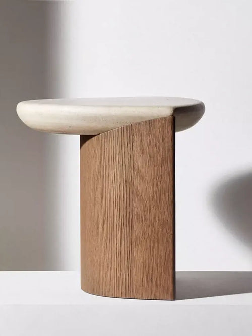 Adrien special-shaped corner table travertine